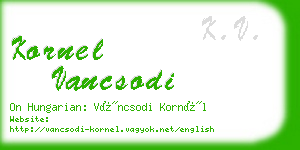 kornel vancsodi business card